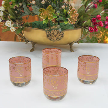 Boshonto Pink Mini Juice Glasses - 235 ml (Set of Four)