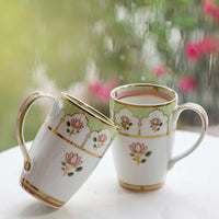 'Pichwai Kamal' Mugs - Set of Two (300ml)