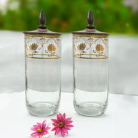 Pichwai Kamal Glasses with Lids (375ml) - Set of Two